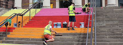 College steps painted