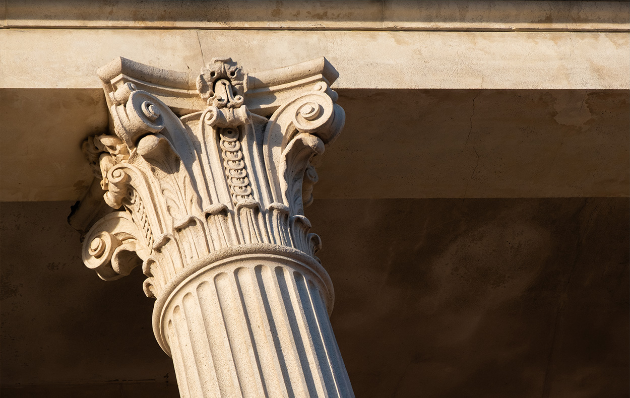 Ionic capital of Waltham Forest College column