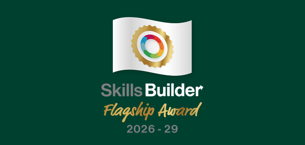 Logo for Skills Builder. Wording says Skills Builder Flagship Award 2026-29