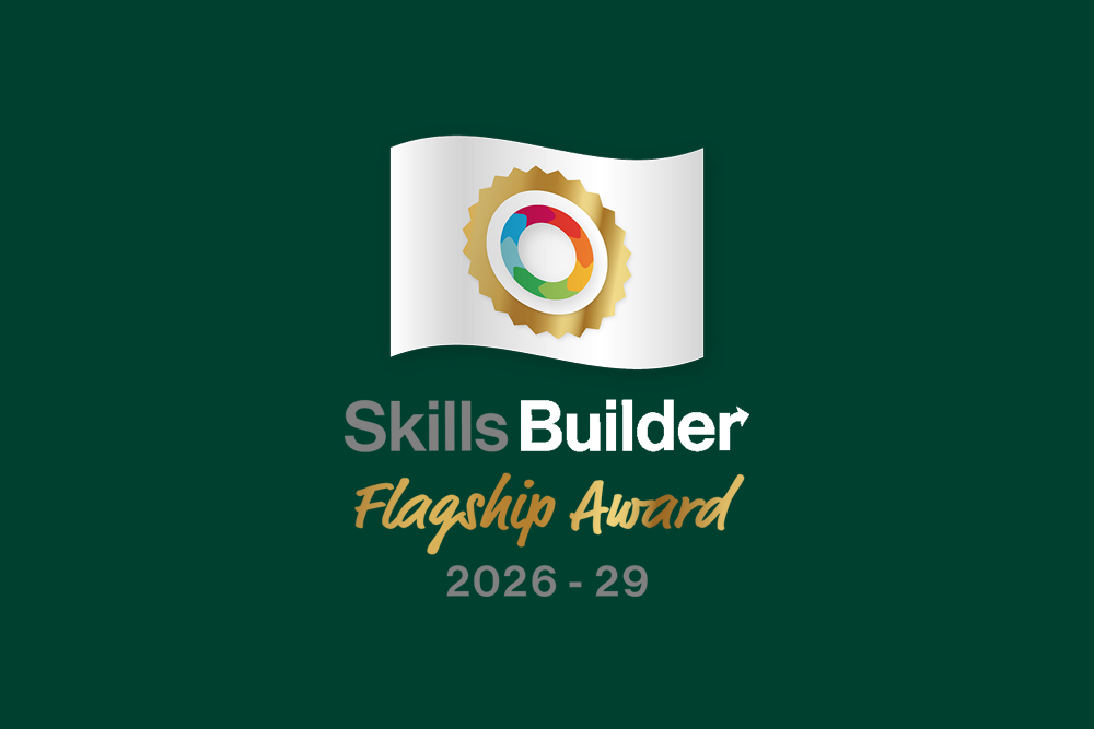 Logo for Skills Builder. Wording says Skills Builder Flagship Award 2026-29