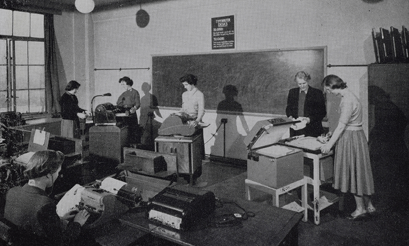 the office practice room 1958